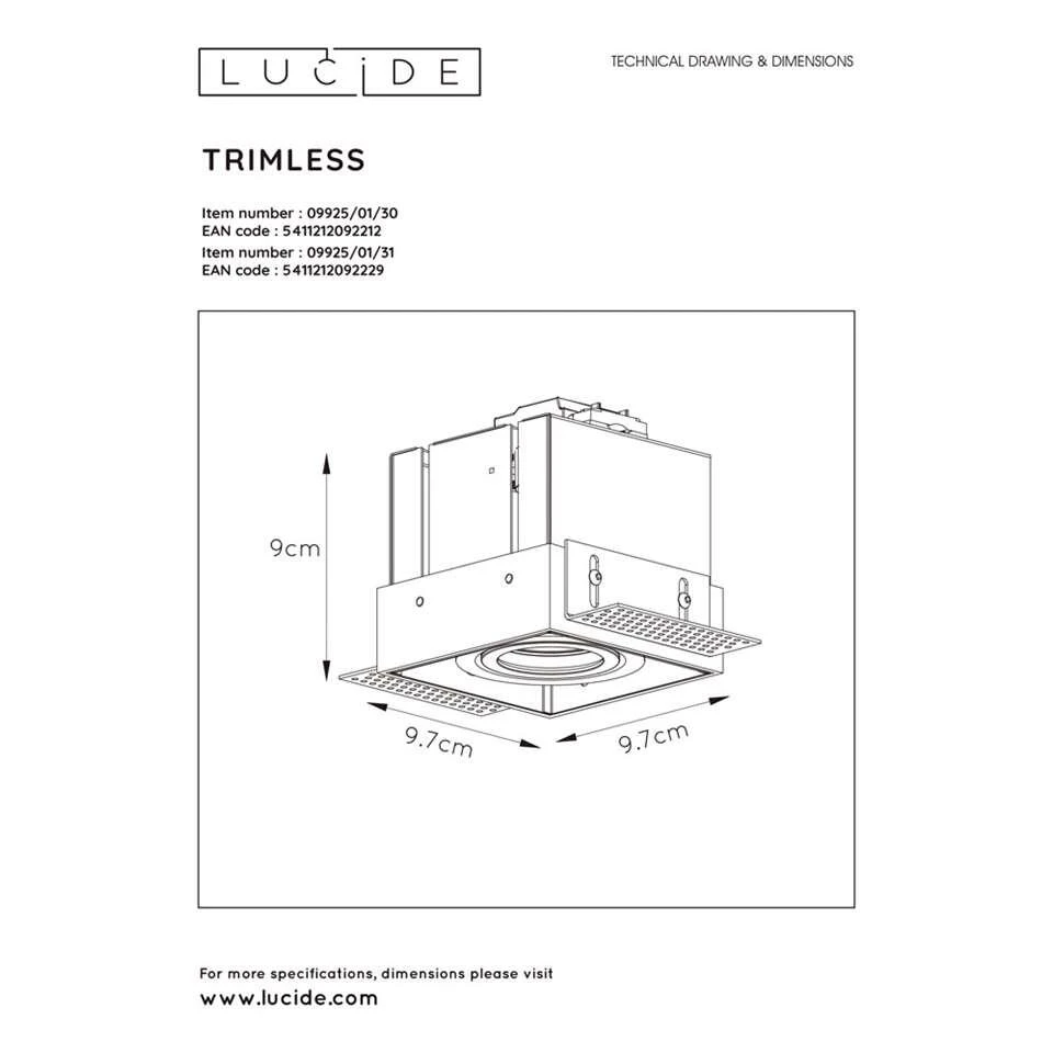 Lucide Inbouwspot Trimless - Zwart 3 Lucide Inbouwspot Trimless - Zwart - Afbeelding 3