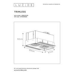 Lucide Inbouwspot Trimless 2 Lichts - Zwart -Leen Bakker 81029333 0600