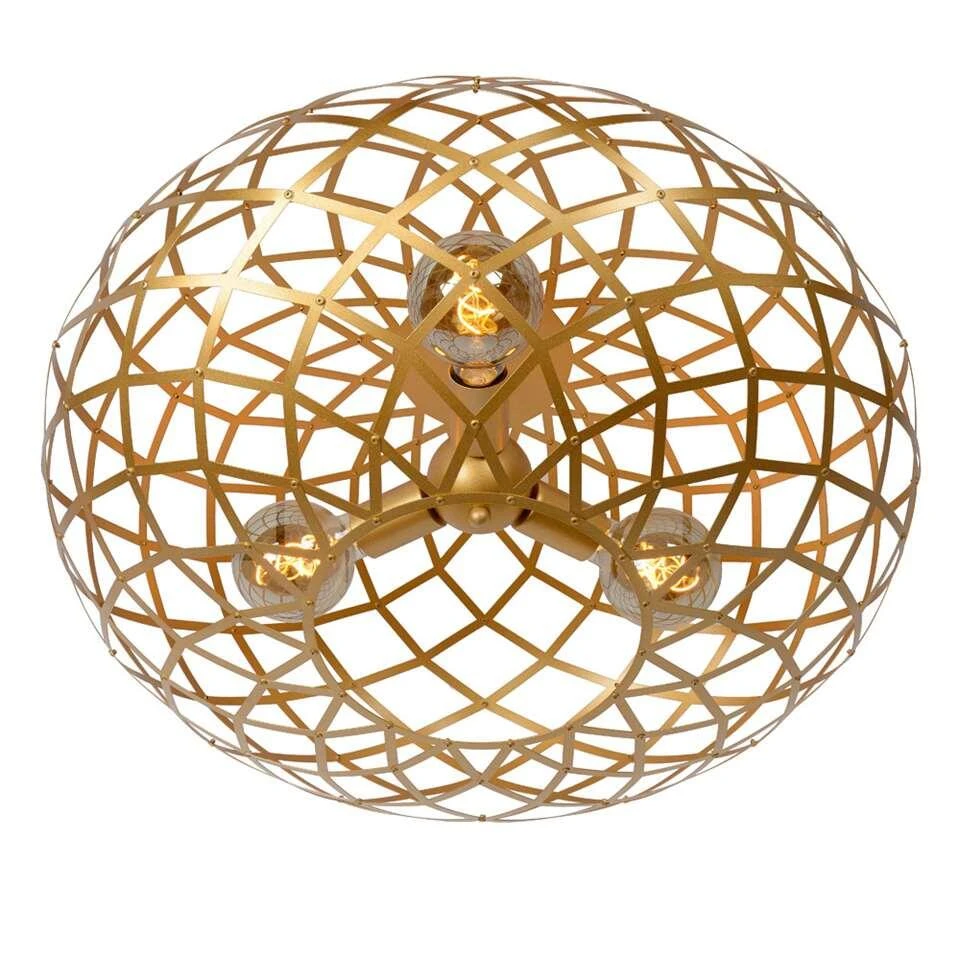 Lucide Plafondlamp Wolfram - Mat Goud/messing 3 Lucide Plafondlamp Wolfram - Mat Goud/messing - Afbeelding 3