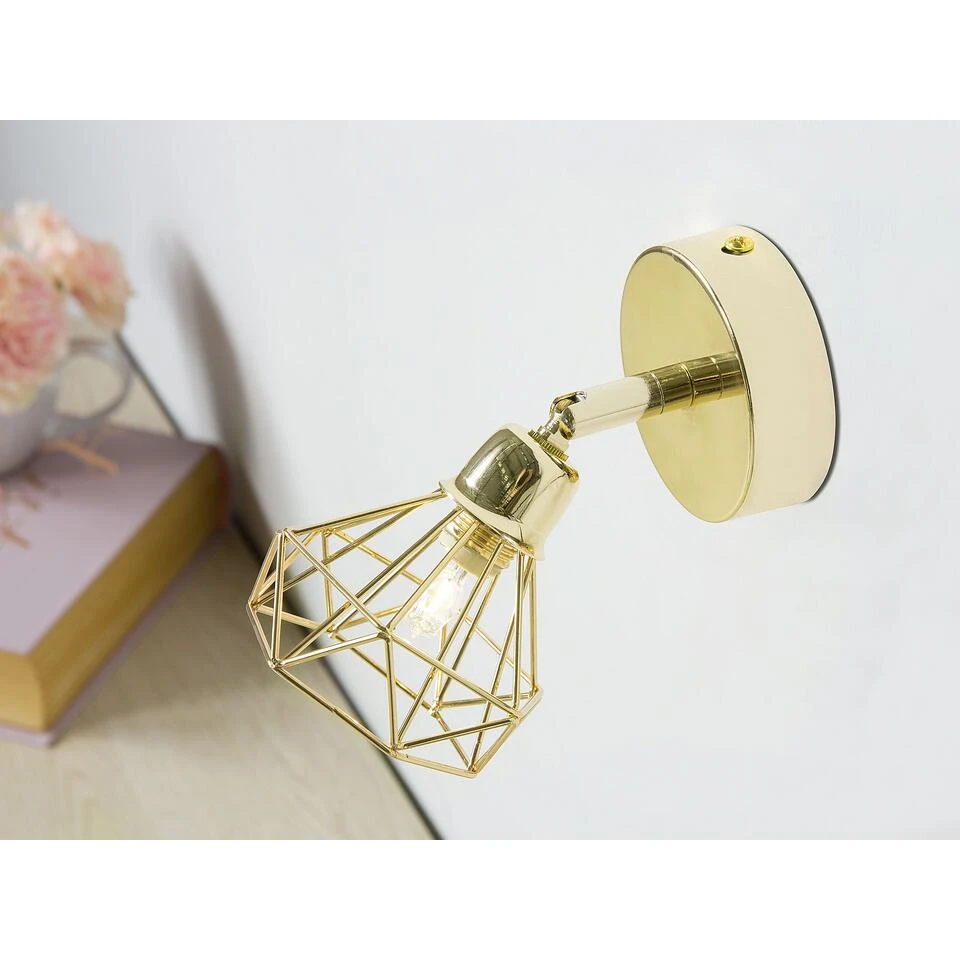 Beliani Muurlamp ERMA - Goud Metaal 2 Beliani Muurlamp ERMA - Goud Metaal - Afbeelding 2