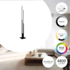 EGLO Fraioli-Z Staande Lamp - LED - Zwart -Leen Bakker 81240cfb2de248f480e2b3a4b17970be