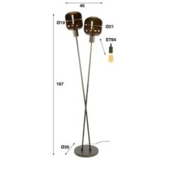 Hoyz Collection - Vloerlamp Bronza 2-lichts - Sienna Brown -Leen Bakker 819e0e824dcd4d86aa9107b5f5a07f7e
