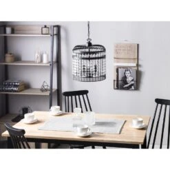 Beliani Hanglamp CELON - Zwart Ijzer -Leen Bakker 82b14e3ca61646a19dc2769470d752d0