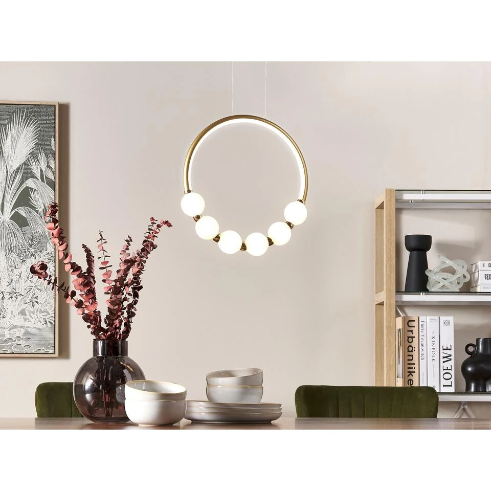Beliani Hanglamp FANE - Goud Ijzer 2 Beliani Hanglamp FANE - Goud Ijzer - Afbeelding 2