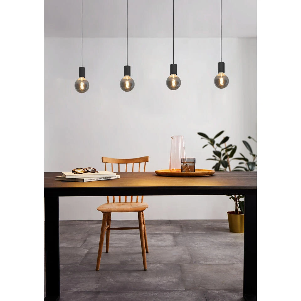 EGLO Nogalte Hanglamp - E27 - 117 Cm - Rechthoek - Zwart 2 EGLO Nogalte Hanglamp - E27 - 117 Cm - Rechthoek - Zwart - Afbeelding 2