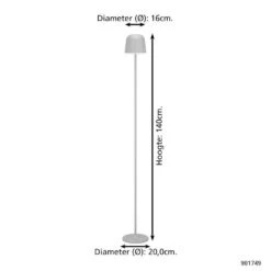 EGLO Mannera-L Staande Lamp - USB-C - H 140 Cm - Grijs 10 EGLO Mannera-L Staande Lamp - USB-C - H 140 Cm - Grijs -Leen Bakker 879127197c9b4b06bca07ba29d654b3d