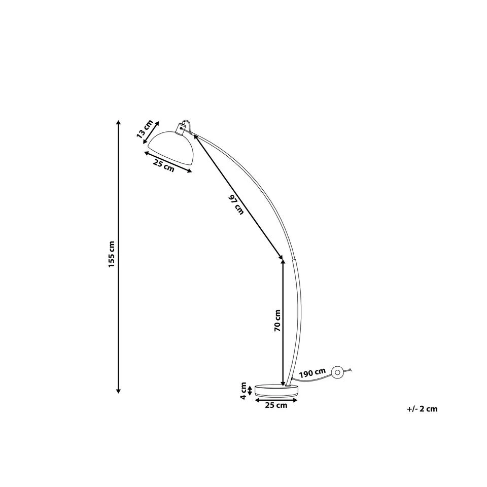Beliani Staande Lamp DINTEL - Zwart Metaal 3 Beliani Staande Lamp DINTEL - Zwart Metaal - Afbeelding 3