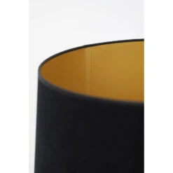 Drum Lampenkap Velours - Zwart/Goud - 45x42x25cm -Leen Bakker 8d76fd158f08458f804e844190a349d0