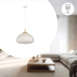 EGLO Summerhill Hanglamp - E27 - Ø 55 Cm - Hout & Papier - Wit 10 EGLO Summerhill Hanglamp - E27 - Ø 55 Cm - Hout & Papier - Wit -Leen Bakker 8e533e9c564c460c811c74d725ebb536