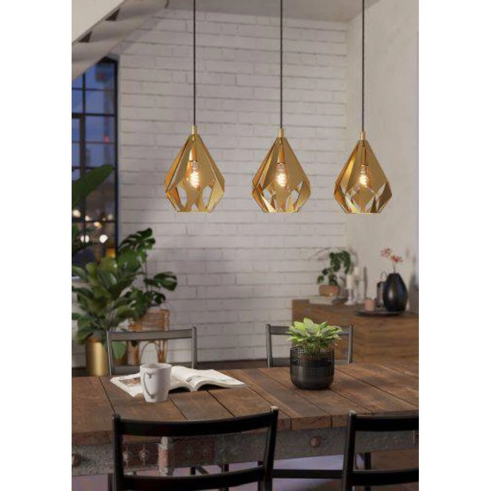 EGLO Carlton Hanglamp - E27 - 80,5 Cm - Goud - Staal 2 EGLO Carlton Hanglamp - E27 - 80,5 Cm - Goud - Staal - Afbeelding 2