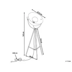 Beliani Staande Lamp THAMES - Zwart Metaal -Leen Bakker 9362f6698d29441b91f878168bc422c3