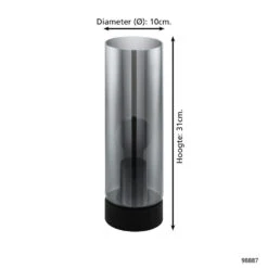 EGLO Damasco 1 Tafellamp - E27 - Ø 10 Cm - Smoke Glas - Zwart -Leen Bakker 97b9d55efdab445691e52d7b73537aa3