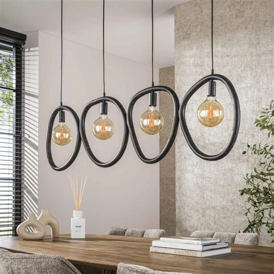 Hoyz Collection - Hanglamp Pebble 4 Lichts - Artic Zwart 2 Hoyz Collection - Hanglamp Pebble 4 Lichts - Artic Zwart - Afbeelding 2