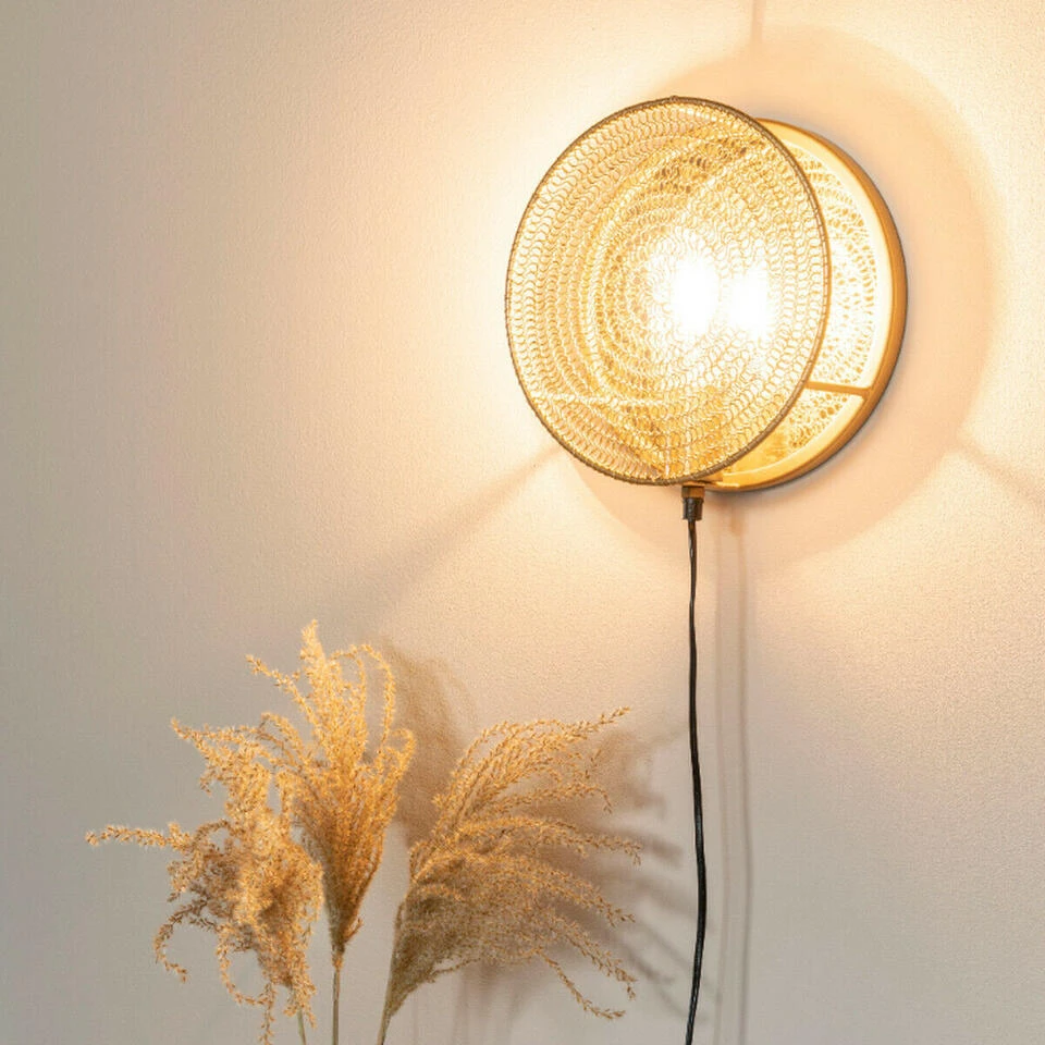 Puur Myse Wandlamp 25.5x11cm - IJzer - Messing 2 Puur Myse Wandlamp 25.5x11cm - IJzer - Messing - Afbeelding 2