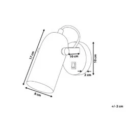 Beliani Muurlamp TYRIA - Zwart Metaal -Leen Bakker 9ef9cd073b5743d0b62471ccd2c5b131