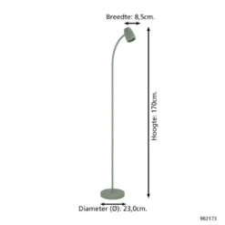 EGLO Carlo Vloerlamp - E14 - 170 Cm - Groen - Kantelbaar -Leen Bakker a0c585e862e44e729b9f8209b69163da