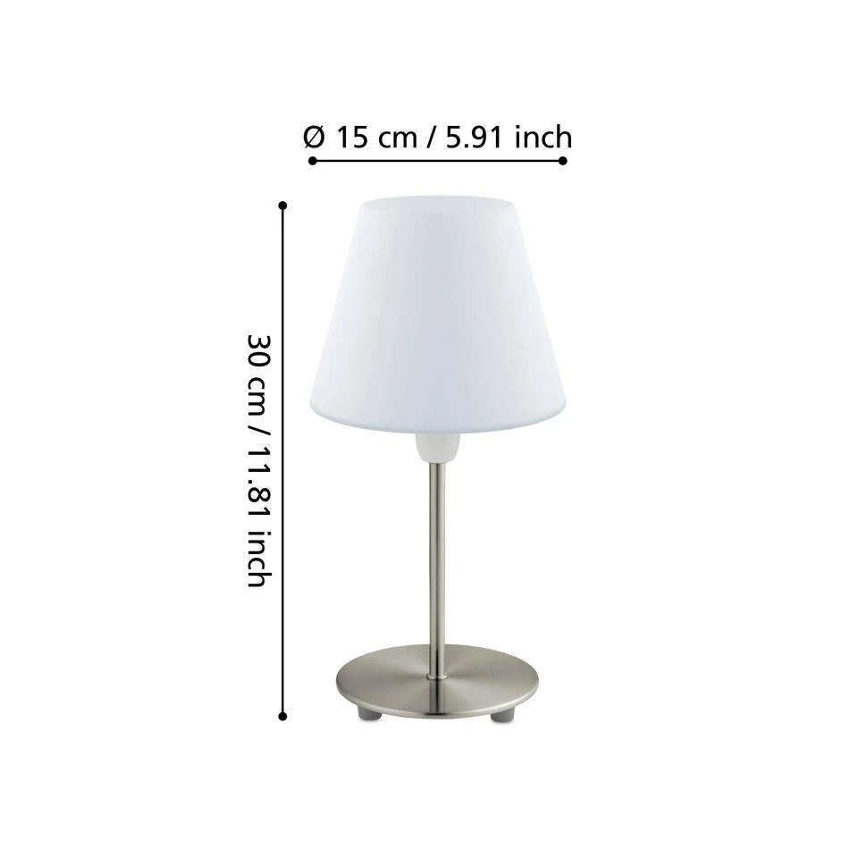 EGLO Damasco 1 Tafellamp - E14 - Glas - Wit:Grijs 4 EGLO Damasco 1 Tafellamp - E14 - Glas - Wit:Grijs - Afbeelding 4