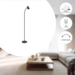 EGLO Carlo Vloerlamp - E14 - 170 Cm - Zwart - Kantelbaar -Leen Bakker a7fd5109c6aa49e385b2405ac5e69bd2