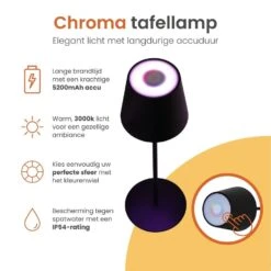 Goliving Chroma Tafellamp Oplaadbaar – Draadloos En Dimbaar – Touch – Nachtlamp -Leen Bakker aad16d1c9592469095040462ee3c5e5d
