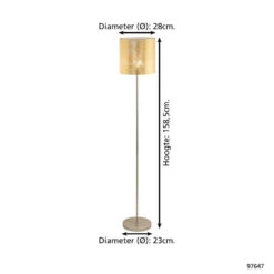 EGLO Viserbella Vloerlamp - E27 - 158,5 Cm - Champagne/Goud -Leen Bakker aadcc59ff88e4af6a9c8cbc36acb7f7c