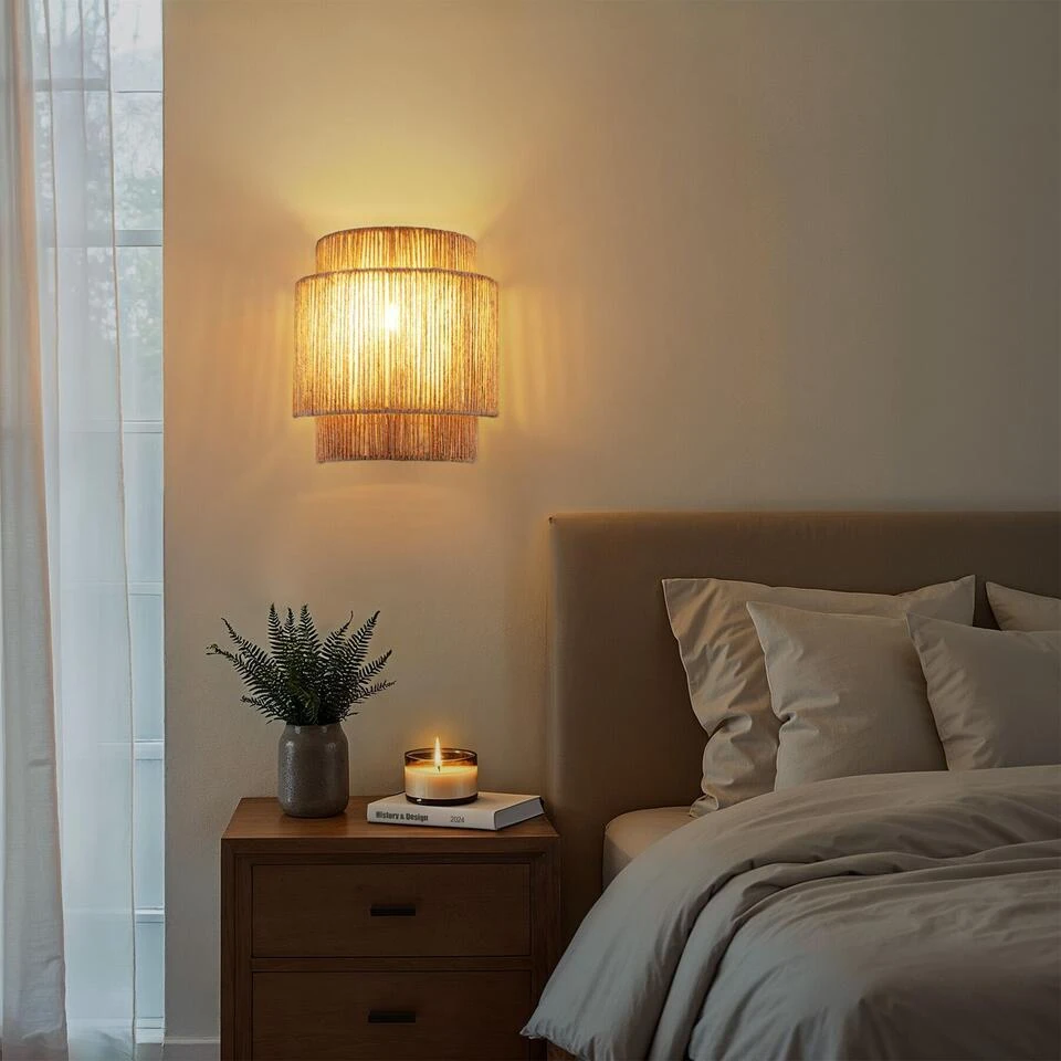 Tectake Wandlamp Lignea Lux Van Jute In Boho-stijl, 40W, Natuur 2 Tectake Wandlamp Lignea Lux Van Jute In Boho-stijl, 40W, Natuur - Afbeelding 2