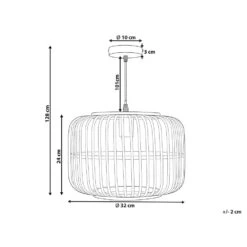 Beliani Hanglamp MACHEKE - Zwart Bamboehout -Leen Bakker ad9d384ebba4497dbd4da2bd9378f0db