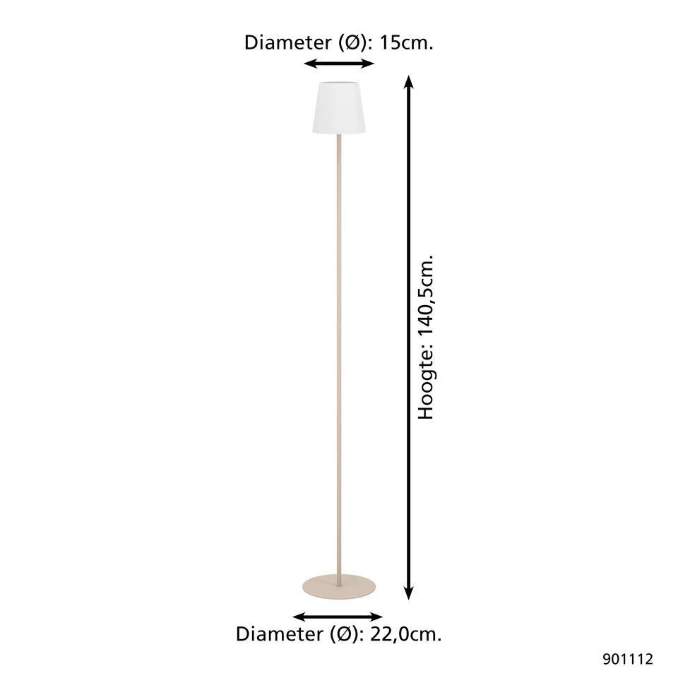 EGLO Fiorana Vloerlamp - E14 - Hoogte 140,5 Cm - Zandkleur/Wit 6 EGLO Fiorana Vloerlamp - E14 - Hoogte 140,5 Cm - Zandkleur/Wit - Afbeelding 6