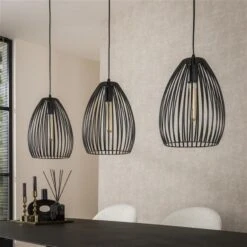 Hoyz - Hanglamp 3L Stripe Metal - Zwart Bruin -Leen Bakker b20f5c09c35a416ea29a89fc9a9025ad