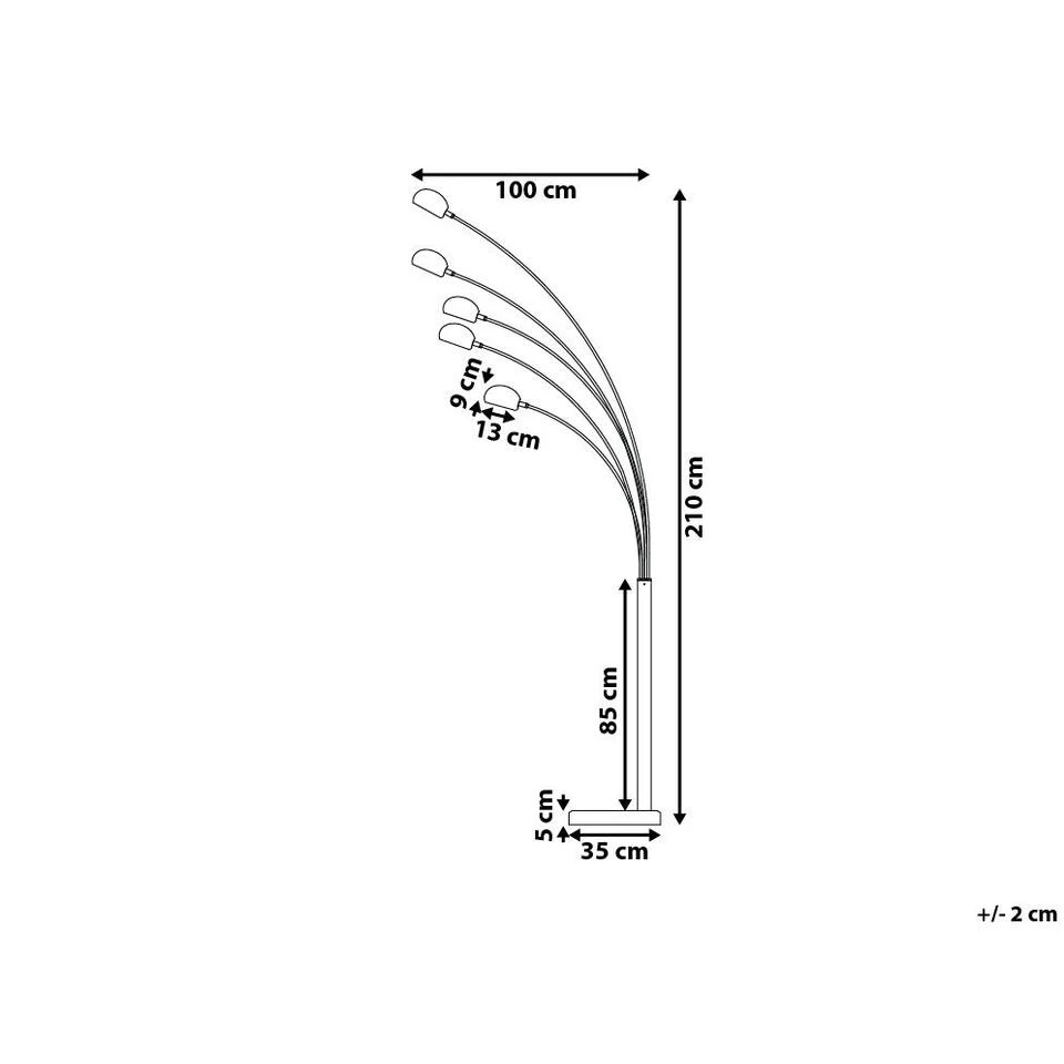 Beliani Staande Lamp FLINDERS - Zwart Metaal 3 Beliani Staande Lamp FLINDERS - Zwart Metaal - Afbeelding 3