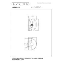 Lucide SPENCER Wandlamp - Grijs -Leen Bakker b38aecdf60a3415bb3a08c6d6884c4bb
