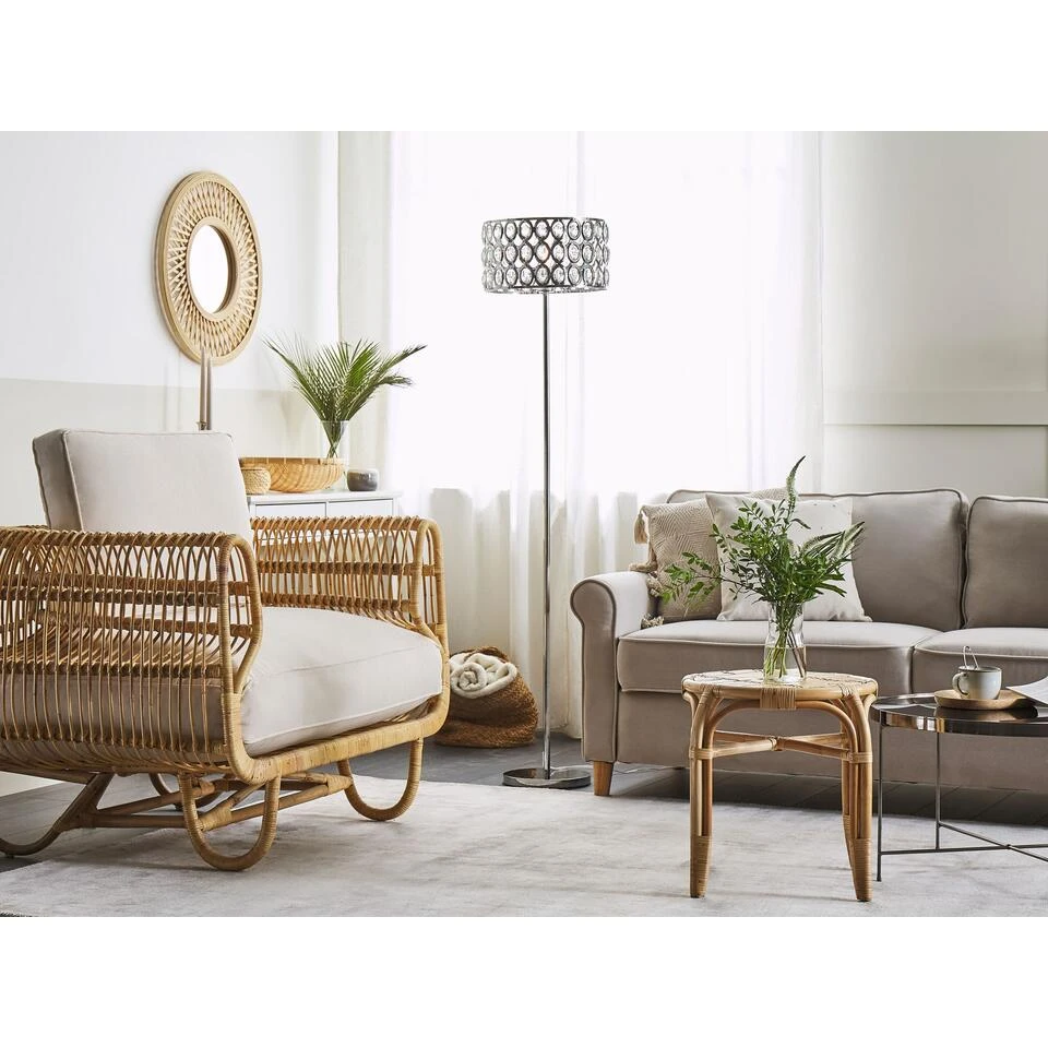 Beliani Staande Lamp TENNA - Zilver Metaal 4 Beliani Staande Lamp TENNA - Zilver Metaal - Afbeelding 4