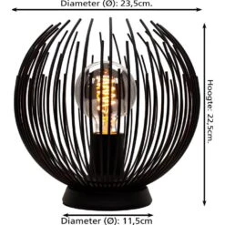 EGLO Venezuela-A Tafellamp - E27 - 22,5 Cm - Zwart -Leen Bakker b44cc335aa1e4099a4764bb762742005