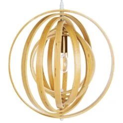 MURRELL - Hanglamp - Lichtbruin - Populierenhout -Leen Bakker b88277d8460649a3a5dffe571e71c7d0