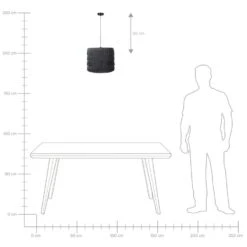 SUAPURE - Hanglamp - Zwart - Polyester -Leen Bakker b8d3dc1ab3364434aac1d797280d3716