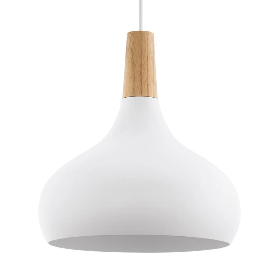 EGLOSabinarHanglamp-E27-Ø28cm-Wit/Bruin 3 EGLOSabinarHanglamp-E27-Ø28cm-Wit/Bruin - Afbeelding 3