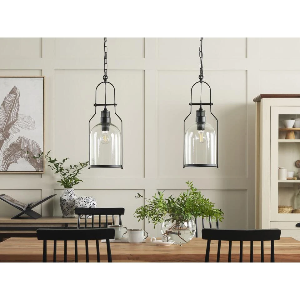 Beliani Hanglamp BASHILO - Zwart Ijzer 4 Beliani Hanglamp BASHILO - Zwart Ijzer - Afbeelding 4