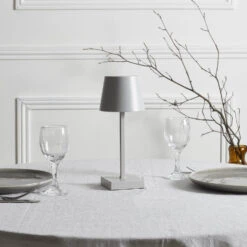 Home Deco Factory LED Tafellamp - Kunststof - Zilver/grijs - Touch - 26cm -Leen Bakker be39d8a9d1024c3bb679a6ab86176f3a