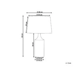 Beliani Tafellamp CALVAS - Beige Keramiek, Linnen -Leen Bakker bf2da8c717424c859b6f514390b509a7