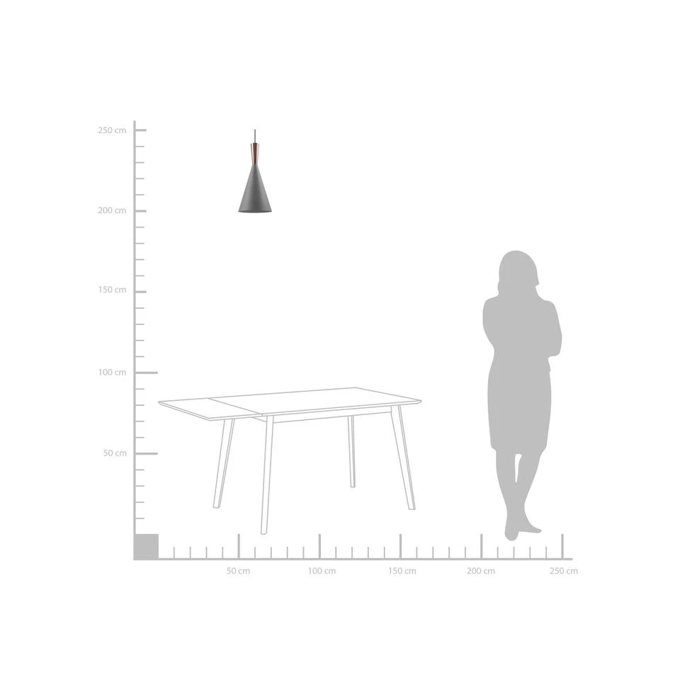 Beliani Hanglamp TAGUS - Grijs Aluminium 4 Beliani Hanglamp TAGUS - Grijs Aluminium - Afbeelding 4