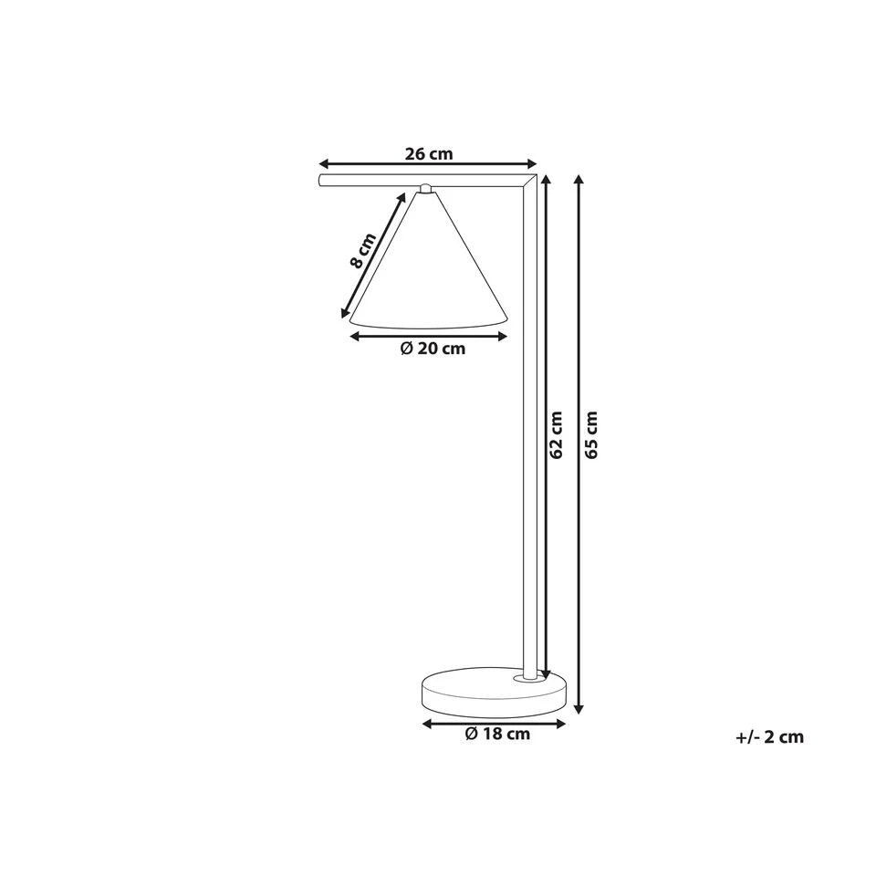 Beliani Tafellamp MOCAL - Goud Ijzer 3 Beliani Tafellamp MOCAL - Goud Ijzer - Afbeelding 3