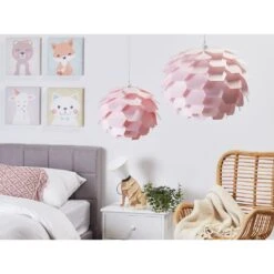 Beliani Hanglamp SEGRE - Roze Synthetisch Materiaal -Leen Bakker c5088d9f0dba431596d4136f48a10b96
