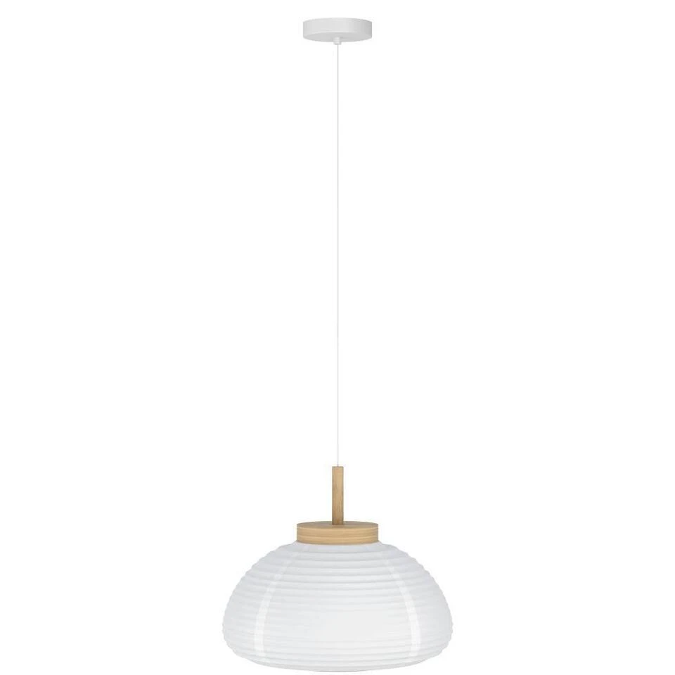 EGLO Summerhill Hanglamp - E27 - Ø 55 Cm - Hout & Papier - Wit 5 EGLO Summerhill Hanglamp - E27 - Ø 55 Cm - Hout & Papier - Wit - Afbeelding 5