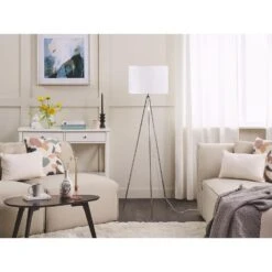 Beliani Staande Lamp VISTULA - Wit Metaal -Leen Bakker ca833f3181a24ac5b6e66c463e69a9f3