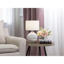 Beliani Tafellamp UELE - Wit Glas, Ijzer -Leen Bakker d1ebb1ab49214c048bfdf0804cc4d41f