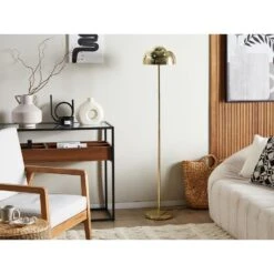 Beliani Staande Lamp SENETTE - Goud Staal -Leen Bakker d31a8179bdd24873b0f14e1840b9e217