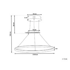 Beliani Hanglamp TANO - Goud Aluminium -Leen Bakker d3f70ec740f64496913233689aef4080
