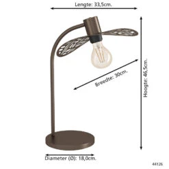EGLO Swaby Tafellamp - E27 - 46.5 Cm - Brons -Leen Bakker d63da2b9e7b54c2595992f0dd974ab5c