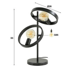 Industriële Tafellamp Otan Rond 2-lichts - 26x42x53 Cm - Metaal - Zwart -Leen Bakker d7c401bff2a0422e8962df996bf9a8bc