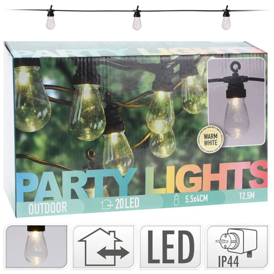 ProGarden Feestverlichtingsset Met 20 Lampen LED 12 V 2 ProGarden Feestverlichtingsset Met 20 Lampen LED 12 V - Afbeelding 2