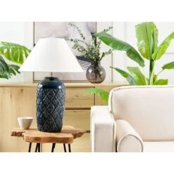 Beliani Tafellamp TELIRE - Blauw Keramiek -Leen Bakker dbaf1661e6644a89801286d92fa4cdac